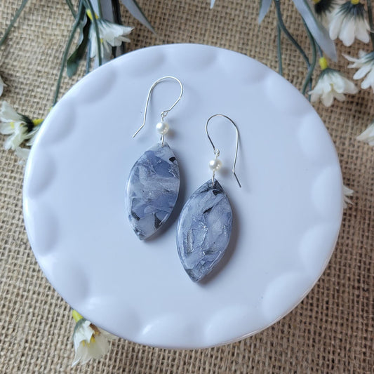Granite Clay Earrings – Grounding Stone-Inspired Jewelry, Spiritual Gift for Her, Lightweight Dangle Earrings, Handmade with Earth Energy