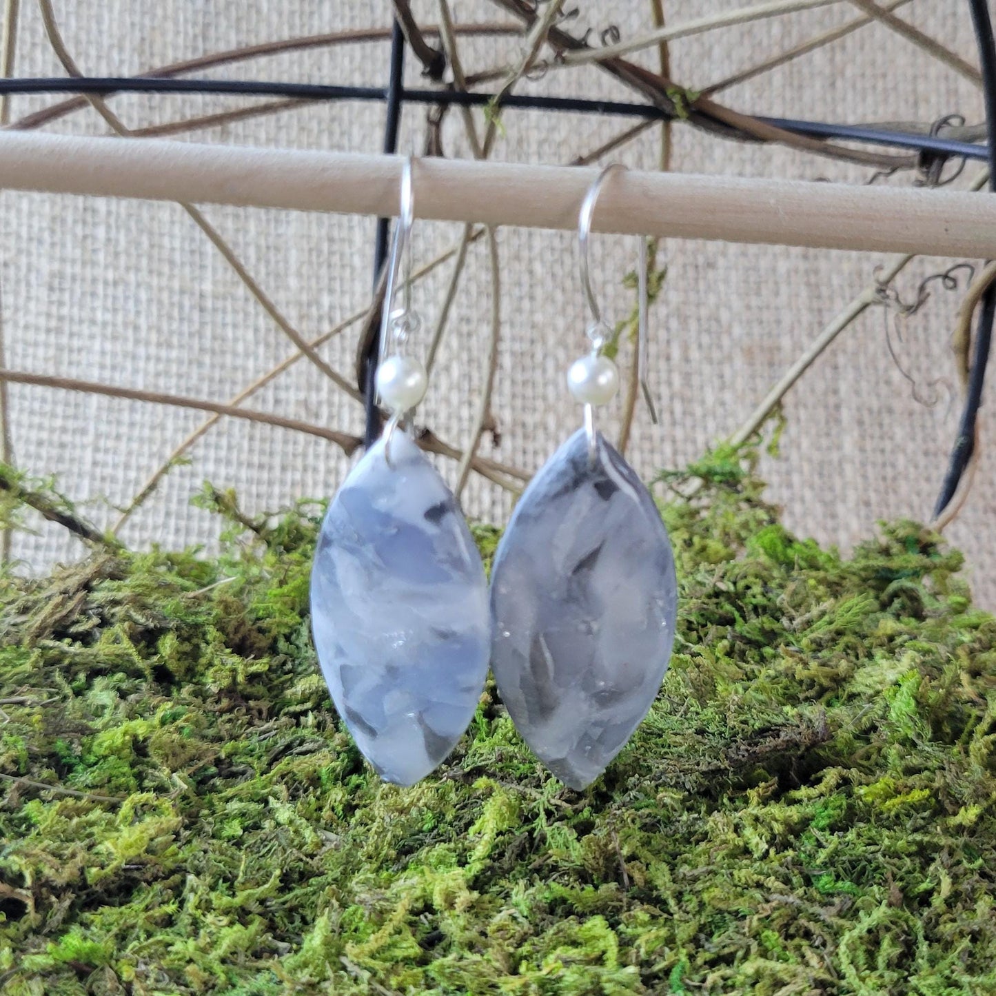 Granite Clay Earrings – Grounding Stone-Inspired Jewelry, Spiritual Gift for Her, Lightweight Dangle Earrings, Handmade with Earth Energy