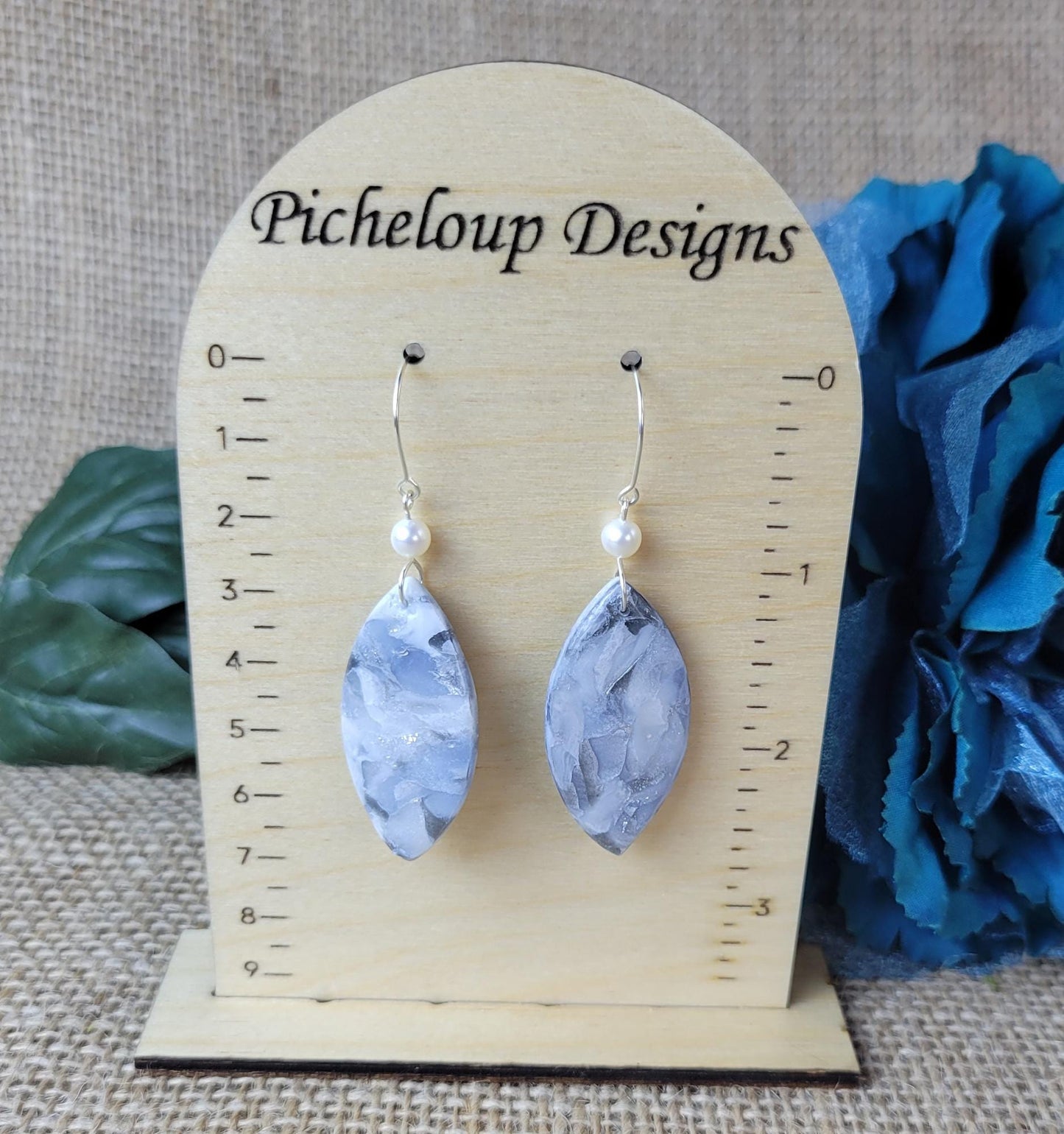 Granite Clay Earrings – Grounding Stone-Inspired Jewelry, Spiritual Gift for Her, Lightweight Dangle Earrings, Handmade with Earth Energy